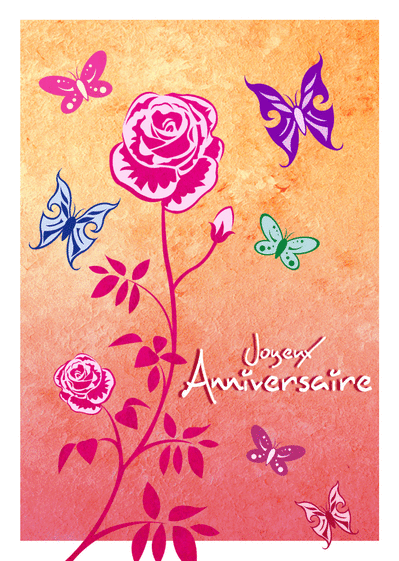 Joyeux anniversaire et papillons
